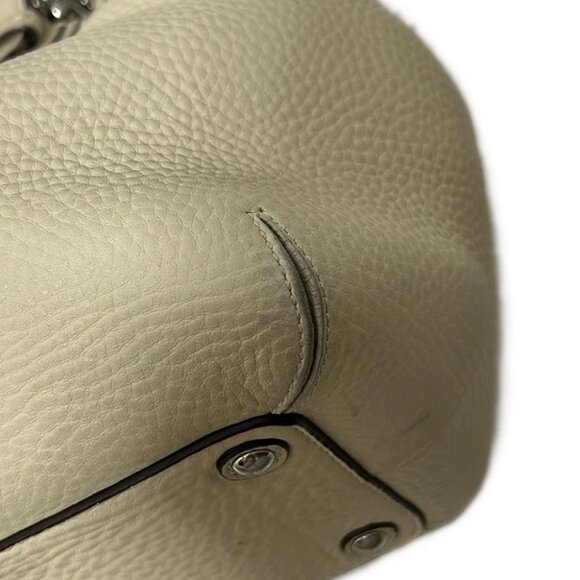 Auth COACH Soho Pleated Tote F13732 Cream Leather - Tote Bag - Picture 8 of 8